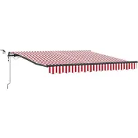 vidaXL Uitschuifbare luifel Rood en Wit 300 x 250 cm Polyester