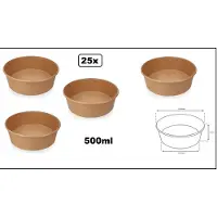 TakeAware 25x Poke bowl salade/pasta kraft 500ml - Food pasta salade saus pokebowl diner festival thema feest evenement party