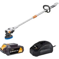 Batavia Accu 18V Twin Brush Brushless Reinigingsborstel - Incl. 2.0 Ah Li-ion Accu - 2.4A Oplader - 1x Reinigingsborstel - 1x Middelgrote Borstel Blauw - Maxxpack