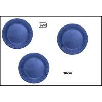 TakeAware 60x Bord 18cm donker blauw karton - Feest festival black and gold party verjaardag