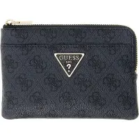 GUESS kaarthoes sleutelgeval Laurel II SLG Key Ring Pouch Coal Logo donkergrijs