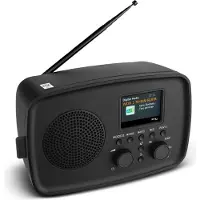 Medion DAB+ radio met Bluetooth DRE-1 (DAB Plus, FM-radio, druppelbescherming, telescoopantenne, wekker, sluimerfunctie, instelbare display-dimmer, ASA-noodwaarschuwingssysteem), zwart