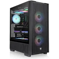 Thermaltake S380 TG ARGB Black Midi-tower PC-behuizing Zwart Zijvenster, Geïntegreerde verlichting, 2 voorgeïnstalleerde LED-ventilators