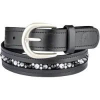 E.L.T LEDEREN RIEM JEWEL Zwart