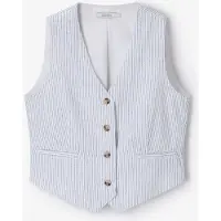 Sissy-Boy Wit Gestreept Gilet | Maat: XL