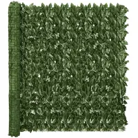 vidaXL Balkonscherm met donkergroene bladeren 200x150 cm