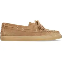 Manfield Cognac suède boatloafers | Maat 40