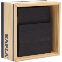 Kapla 40 SQUARES BLACK - Houten bouwset 40 zwarte bouwplanken