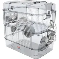 Zolux 2-Tier Cage for Hamsters, Mice and Gerbils - Rody3 duo - L 41 x W 27 x H 40.5 cm - White