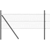 vidaXL zeshoekig gaashek met grondbevestiging 10 x 0,8 m Grijs Mesh