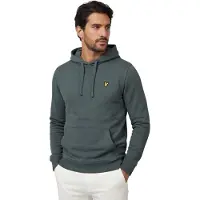 Lyle & Scott hoodie groen effen katoen
