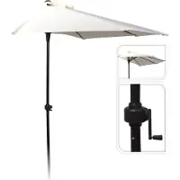 Progarden Parasol Half Rond Ø250cm Grijs grijs Metaal Parasol