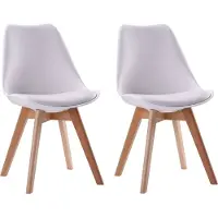 Happy Garden Set van 2 witte NORA Scandinavische stoelen met kussen