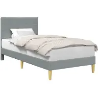 vidaXL Bedframe met hoofdeinde Lichtgrijs 100 x 200 cm Stof