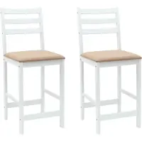 vidaXL Eetstoelen 2 st Massief Rubberhout Wit 40 x 47,5 x 99,5 cm