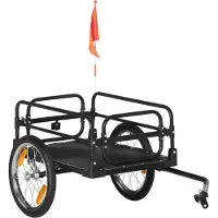HOMCOM Outdoor Opbergaanhanger - Staal - 125x64x53,5cm - Zwart