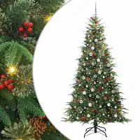 vidaXL Kunstmatige Hinged Kerstboom met 300 LED Groen 240 cm PE en PVC