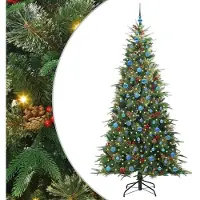 vidaXL Kunstmatige Hinged Kerstboom met 300 LED Groen 240 cm PE en PVC