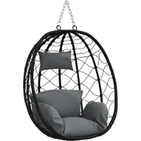 vidaXL Hangstoel in de vorm van een ei, van polyrotan, 91,5 x 54,5 x 107 cm, antraciet