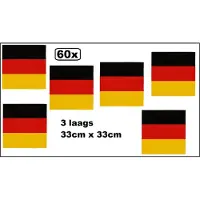 Wefiesta 60x Servetten Duitsland 33cm x 33cm - 3 laags - Servet diner eten knoeien restaurant Duits WK 2026 BBQ thema feest verjaardag feest