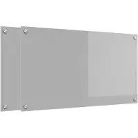 vidaXL Keukenachterwand 2 st Lichtgrijs 90 x 50 cm gehard glas