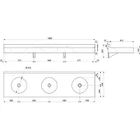 Delabie TRIPLO RP collectieve wastafel wandmodel