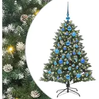 vidaXL Kunstkerstboom met 150 LED Groen 120 cm PVC en Plastic en Staal