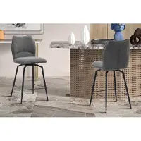 Lara Barkruk/Barstoel '' in stof Ote Draaibaar Donkergrijs - H 103 x B 48 x D 56 cm - Set van 2