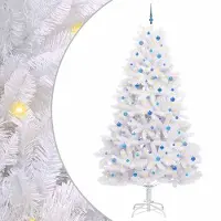 vidaXL Kunstmatige Hinged Kerstboom Wit 270 cm PVC en Staal