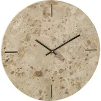J-Line klok Rond Marmer - steen - beige/zwart