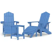 vidaXL Tuinstoelen Adirondack met voetenbank en tafel HDPE aquablauw
