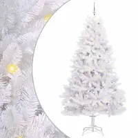 vidaXL Kunstmatige Hinged Kerstboom Wit 270 cm PVC en Staal