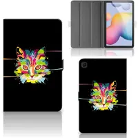 B2Ctelecom Samsung Galaxy Tab S6 Lite | S6 Lite (2022) Hippe Tablet Hoes Cat Color