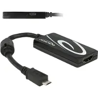 DeLOCK Premium USB Micro naar HDMI MHL3.0 4K 30Hz adapter - 5-pins / zwart - 0,20 meter