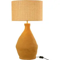 J-Line Lamp + kap indus papier mache geel