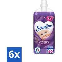 Soupline 6 x - Wasverzachter - Lavendel - 77 Wasbeurten - 1350 ml - Wasverzachter - Lavendelgeur - Langdurige Geur - Wasverzachter Lavendel - Milieuvriendelijk