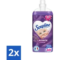Soupline 2 x Wasverzachter Lavendel 1350 ml - Wasverzachter - Lavendelgeur - Langdurige Geur - Wasverzachter Lavendel - Milieuvriendelijk