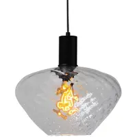 Masterlight Hanglamp zwart Porto met Blossom clear glas - Ø 30cm