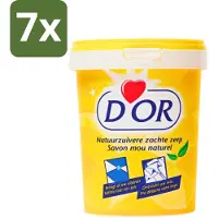 D'Or - Natuurzuivere Zachte Zeep - Vast Zeepmiddel - Voor Vloeren en Was - 1 kg - Bulkverpakking - 7 stuks