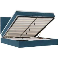 vidaXL Bed poef met matrassen en leds 200x200 cm fluweel donkerblauw