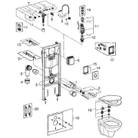 GROHE Solido - Complete toiletset met inbouwreservoir, hangtoilet en softclose wc bril, Skate Air bedieningsplaat, chroom 39192000