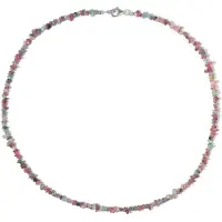 Cavill - 925 Sterling Zilveren Halsketting - Gerhodineerd - Madagaskar Fancy Toermalijn 36 989 ct - Elegante Multicolor Ketting 45 cm