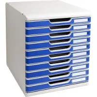 Exacompta MODULO A4-ladebox Office blauw, 10 laden gesloten A4/A4+, geruisloos, veiligheidsstop, stapelbaar