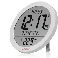 KIENZLE radio-gestuurde klok met binnentemperatuurindicator, wit