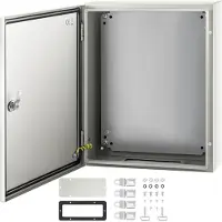 Vevor NEMA stalen behuizing 50x40x15cm NEMA 4X stalen schakelkast IP66 waterdicht en stofdicht elektrische aansluitdoos voor buiten/binnen met montageplaat