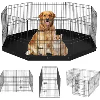 Vevor Puppy Playpen 8-delige puppyren 609,6 cm hoog Hondenren met vloermat Gemaakt van 600D Oxford-stof Hondenren Gemaakt van Q235 Hondenren met vrije uitloop voor kleine en middelgrote huisdieren
