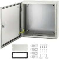 Vevor schakelkast NEMA industriële behuizing 40x40x15cm NEMA 4X stalen verdeelkast IP66 waterdicht en stofdicht elektrische aansluitdoos voor buiten/binnen met montageplaat
