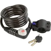 M-Wave Cable Lock With Light And Support Zwart 1800 x 10 mm