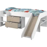 You do it Halfhoogslaper met glijbaan Tobo 90x200 - eik/wit