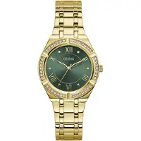 GUESS Analoog horloge 'Cosmo' goud / smaragd
